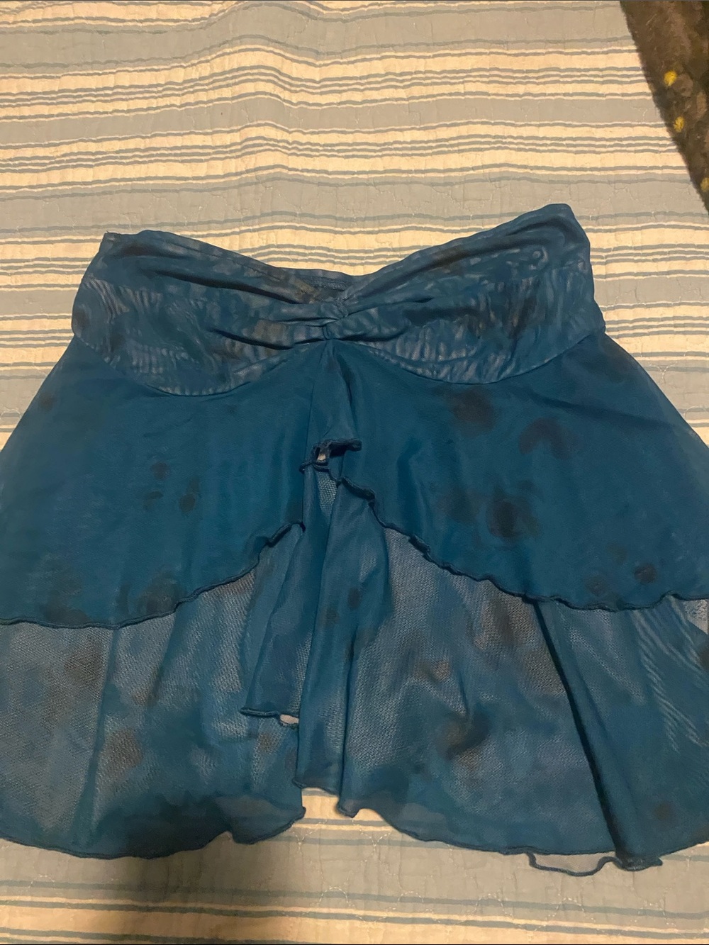 SHEIN Blue Layered Chiffon Skater Skirt